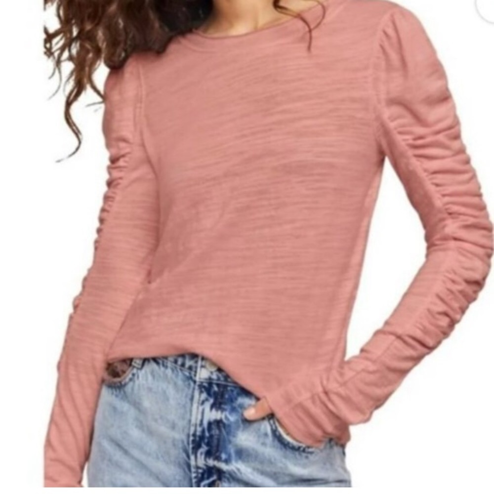 Free People We The Free Natasha Long Sleeve Tee in Blush Size Small